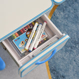 Height Adjustable Children Kids Ergonomic Study Desk Chair Set 120cm Blue AU - 45-Degree Angle
