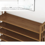 10 Tier Tower Bamboo Wooden Shoe Rack Corner Shelf Stand Storage Organizer, image 5