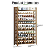 11 Tier Tower Bamboo Wooden Shoe Rack Corner Shelf Stand Storage Organizer
