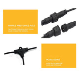 20M Festoon String Lights Kits Christmas Wedding Party Waterproof outdoor - Side View