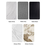 120x60cm Glossy White Minimalist Slate Kitchen Dining Table Marble Lunch Dinner Table Solid Metal Legs - Close-Up Angle