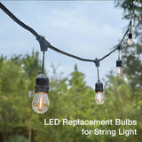 15M Plug Festoon String Lights Kits Globe Outdoor Christmas Party Garden - Rear View