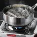 20cm 316L Stainless Steel Saucepan Compound Steel Honeycomb Nonstick Sauce Pan with Glass Lid 2.2L Pot Stay-Cool Handle Multipurpose Milk Saucepan, Induction Capable and Gas Stove - Side View