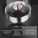 Premium 316 Stainless Steel Non-Stick 22cm Milk Pot with Double-Sided Honeycomb Design - Rear View