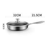 316 Stainless Steel Frying Pan Non-Stick Cooking Frypan Cookware 32cm Honeycomb Single Sided without lid - Extra Image