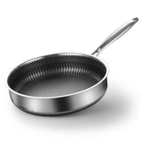 Stainless Steel Frying Pan Non-Stick Cooking Frypan Cookware 32cm Honeycomb Double Sided - Extra Image