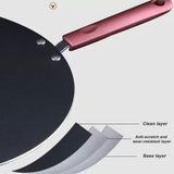 32cm Nonstick Frying Indian Tava Dosa Chapati Pan Flat Skillet Griddle Pan - 45-Degree Angle