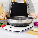 Double Ear 304 Stainless Steel 40cm Non-Stick Stir Fry Cooking Kitchen Wok Pan with Lid Honeycomb Double Sided - Front View