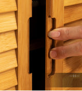 4 Doors 6 Tier without Drawer Tier Bamboo Large Capacity Storage Hallway Shelf Shoe Rack Cabinet - Front View