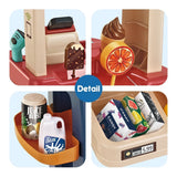 Kids Supermarket Ice Cream Cart Shop Dessert Food Pretend Role Play Set Toy Gift Red - Close-Up Angle