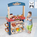 Kids Supermarket Ice Cream Cart Shop Dessert Food Pretend Role Play Set Toy Gift Red - Top-Down View