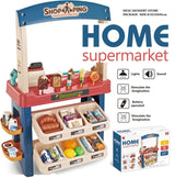 Kids Supermarket Ice Cream Cart Shop Dessert Food Pretend Role Play Set Toy Gift Red - Front View