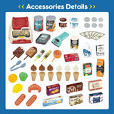 Kids Supermarket Ice Cream Cart Shop Dessert Food Pretend Role Play Set Toy Gift Red - Extra Image