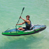 Intex Sports Challenger K1 Inflatable Kayak 1 Seat Floating Boat Oars River Lake 68305NP - Top-Down View