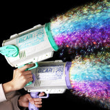 Electric Bubble Gun Machine Soap Bubbles Kids Adults Summer Outdoor Playtime Toy Pink - Front View