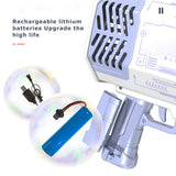 Electric Bubble Gun Machine Soap Bubbles Kids Adults Summer Outdoor Playtime Toy Pink - Side View