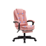 8 Point Massage Chair Executive Office Computer Seat Footrest Recliner Pu Leather Beige