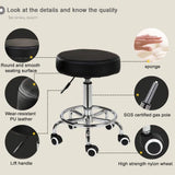 Salon Chair Bar Swivel Stool Office Roller Wheels Portable Height Adjust Leather BS8401 - 45-Degree Angle