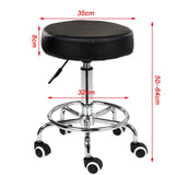 Salon Chair Bar Swivel Stool Office Roller Wheels Portable Height Adjust Leather BS8401(x2) - Front View