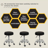 Salon Chair Bar Swivel Stool Office Roller Wheels Portable Height Adjust Leather BS8401(x2) - Side View