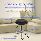 Salon Chair Bar Swivel Stool Office Roller Wheels Portable Height Adjust Leather BS8401(x2) - Top-Down View