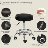 Salon Chair Bar Swivel Stool Office Roller Wheels Portable Height Adjust Leather BS8401(x2) - 45-Degree Angle