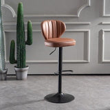Bar Stools Kitchen Bar Stool Leather Barstools Swivel Gas Lift Counter Chairs x2 BS8405 Lightgreen - Front View