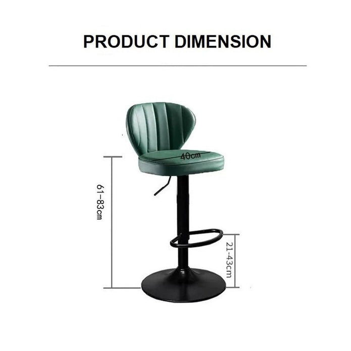 SERENITà Bar Stools Kitchen Bar Stool Leather Barstools Swivel Gas Lift Counter Chairs BS8405 Orange