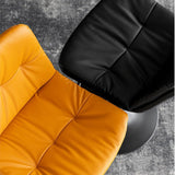 Bar Stools Kitchen Bar Stool Leather Barstools Swivel Gas Lift Counter Chairs x2 BS8406 Brown - Close-Up Angle