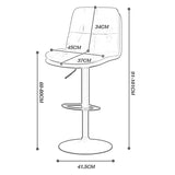 SERENITà Bar Stools Kitchen Bar Stool Leather Barstools Swivel Gas Lift Counter Chairs BS8406 Green - 45-Degree Angle