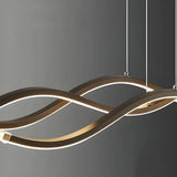 BAMDECOR A2569 1.8m Antizer Nordic Minimalist Wave Long Pendant Light (Black) - Top-Down View