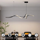 BAMDECOR A036 Modern LED Linear Pendant Lights with Dimmable LED and Adjustable Hanging Length 120cm -Black - Top-Down View