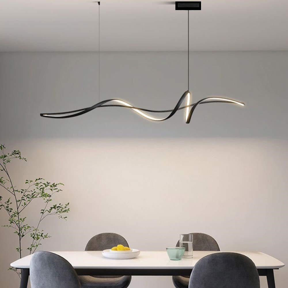 BAMDECOR A036 Modern LED Linear Pendant Lights with Dimmable LED and Adjustable Hanging Length 120cm