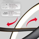 BAMDECOR A036 Modern LED Linear Pendant Lights with Dimmable LED and Adjustable Hanging Length 120cm -Black - Rear View