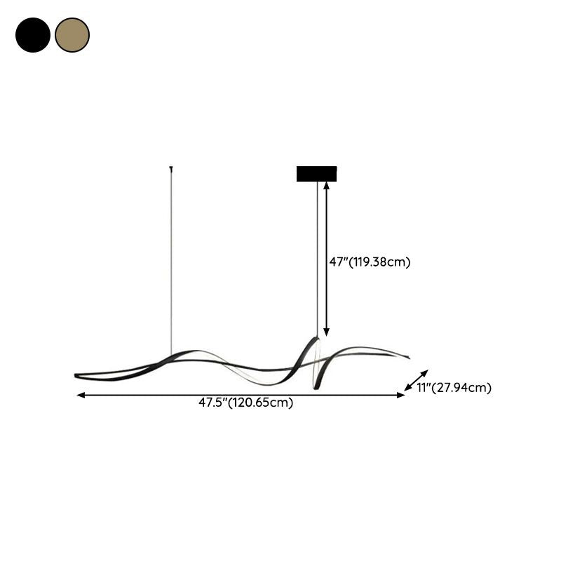 BAMDECOR A036 Modern LED Linear Pendant Lights with Dimmable LED and Adjustable Hanging Length 120cm