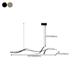 BAMDECOR A036 Modern LED Linear Pendant Lights with Dimmable LED and Adjustable Hanging Length 120cm