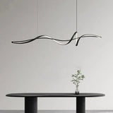 BAMDECOR A36 Modern LED Linear Chandeliers Pendant Lights with Dimmable LED and Adjustable Hanging Length 140cm -Black - Front View