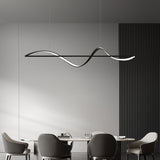 BAMDECOR A36 Modern LED Linear Chandeliers Pendant Lights with Dimmable LED and Adjustable Hanging Length 140cm -Black - Top-Down View