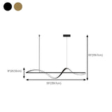 BAMDECOR A36 Modern LED Linear Chandeliers Pendant Lights with Dimmable LED and Adjustable Hanging Length 140cm -Black - Low Angle