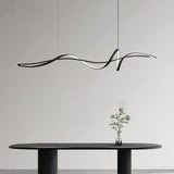 BAMDECOR A036 Modern LED Linear Pendant Lights with Dimmable LED and Adjustable Hanging Length 160cm -Black - Top-Down View