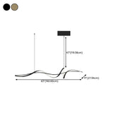BAMDECOR A036 Modern LED Linear Pendant Lights with Dimmable LED and Adjustable Hanging Length 160cm -Black - Extra Image