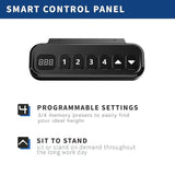 AMZ Electric Height Adjustable Standing Desk 120x60cm Sit Stand Desk Top for Home Office (White Frame + White Desktop) - 45-Degree Angle