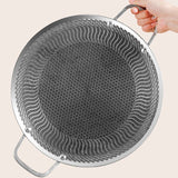 Honeycomb Non-Stick Grill Skewer Plate, 316 Stainless Steel, Portable Barbecue Grill with Handle, Universal Induction Cooktop Compatible, Round Shape, Outdoor Camping BBQ Accessory - Top-Down View