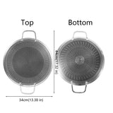 Honeycomb Non-Stick Grill Skewer Plate, 316 Stainless Steel, Portable Barbecue Grill with Handle, Universal Induction Cooktop Compatible, Round Shape,