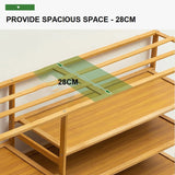 Blue Cover Six Tier Oxford Cloth Covered Tower Bamboo Wooden Shoe Rack Boot Shelf Stand Storage Organizer - Top-Down View