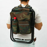 Portable Folding Backpack Chair Camping Stool Cooler Bag Rucksack Beach Fishing 150kg load comb - Side View