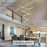 BAMDECOR A18801/8 Nordic Home Decor Dining Room Pendant lamp lights Ceiling Lamp Hanging Light (8 Rings-Gold) - Front View