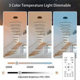 BAMDECOR A18815 Nordic Home Decor Dining Room Pendant lamp lights Ceiling Lamp Hanging Light Chandelier Lamps (8 Rings-Black) - Side View