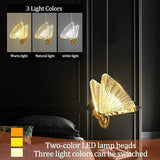 BAMDECOR LED Modern Bedroom Bedside Creative Butterfly Hanging Chandelier Light Fixtures for Stairs Nordic Decoration (12Heads) - 45-Degree Angle