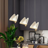 BAMDECOR LED Modern Bedroom Bedside Creative Butterfly Hanging Chandelier Light Fixtures for Stairs Nordic Decoration - Front View